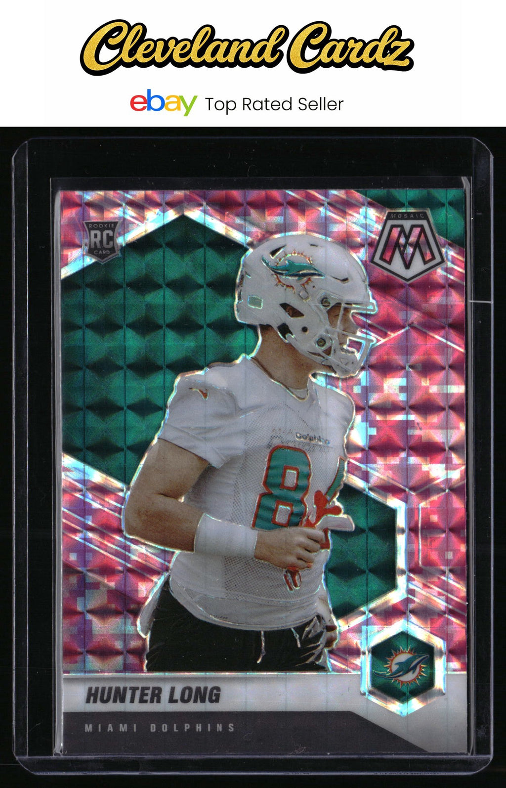 2021 Panini Mosaic #384 Hunter Long Prizm Camo Pink