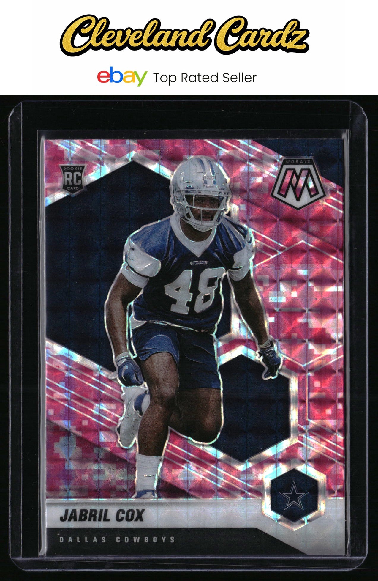 2021 Panini Mosaic #369 Jabril Cox Prizm Camo Pink