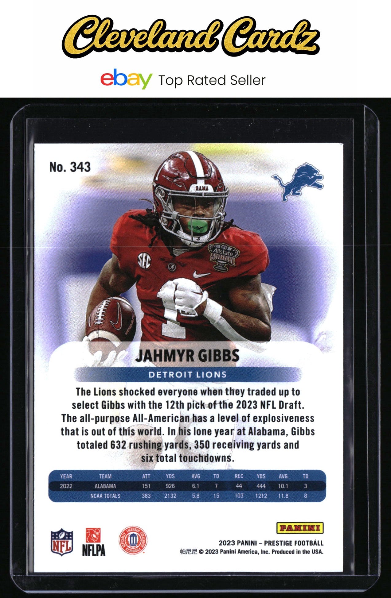 2023 Panini Prestige #343 Jahmyr Gibbs