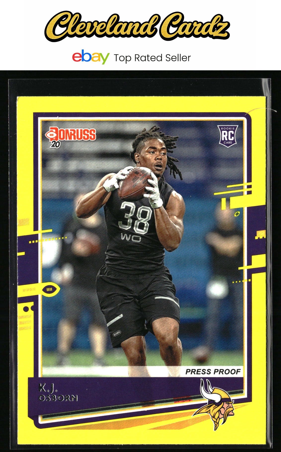 2020 Donruss #252 K.J. Osborn Press Proof Yellow