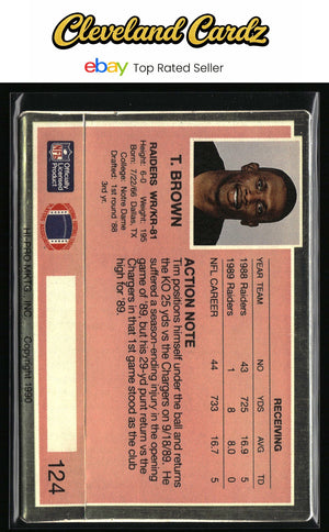 1990 Action Packed #124 Tim Brown
