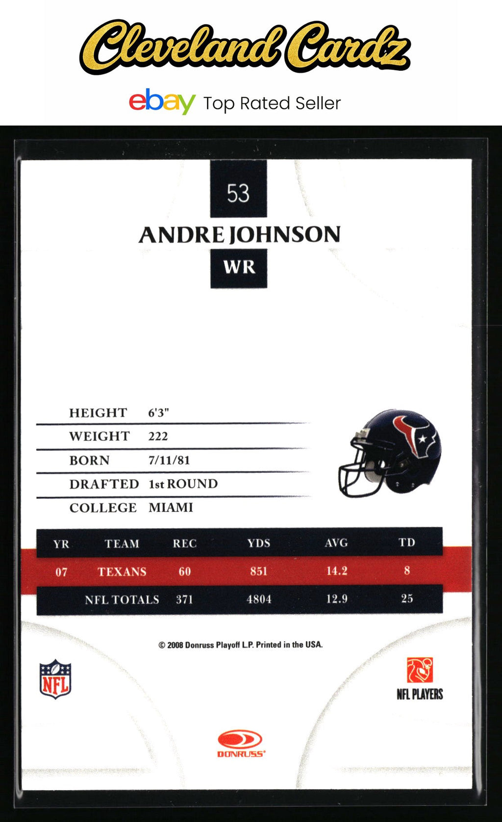 2008 Donruss Threads #53 Andre Johnson