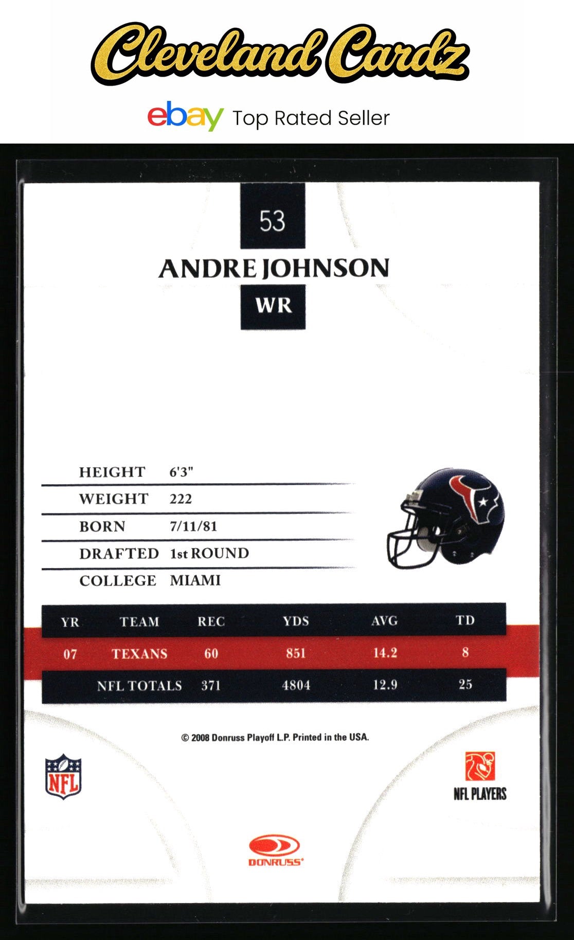 2008 Donruss Threads #53 Andre Johnson