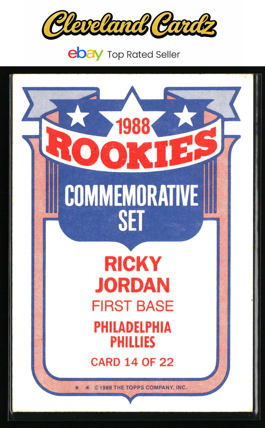 1989 Topps #14 Ricky Jordan Glossy Rookies