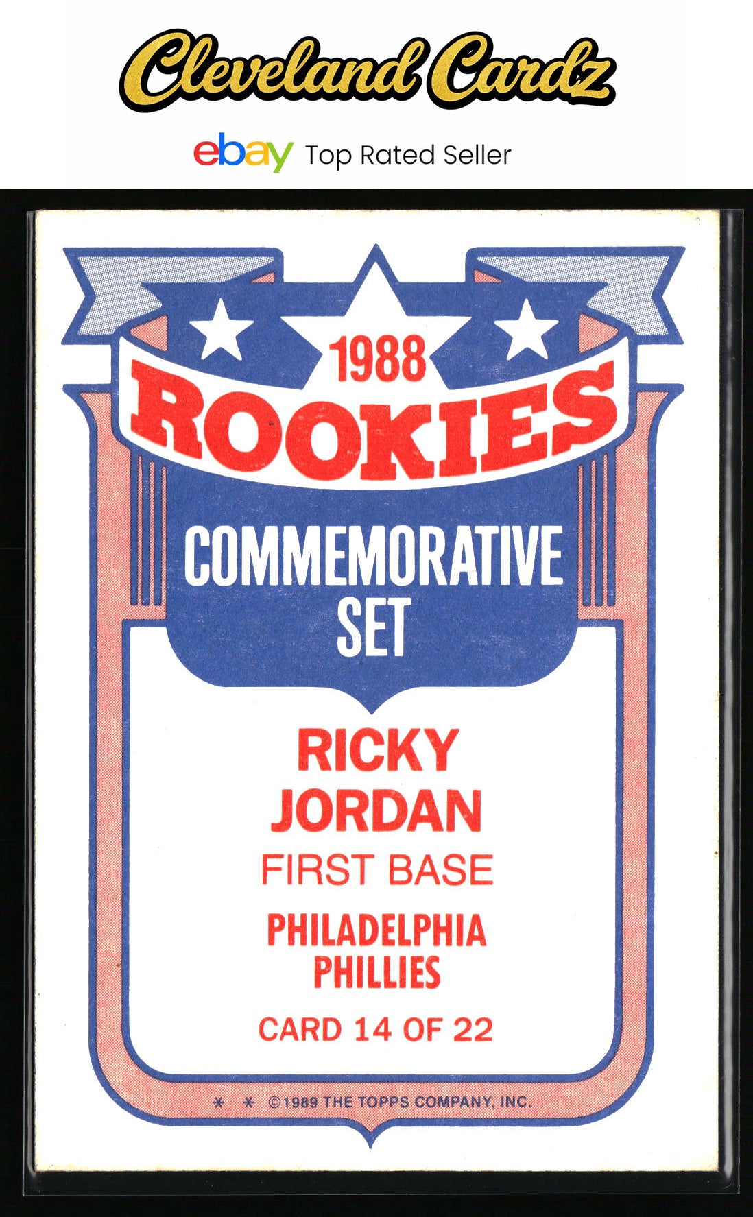 1989 Topps #14 Ricky Jordan Glossy Rookies