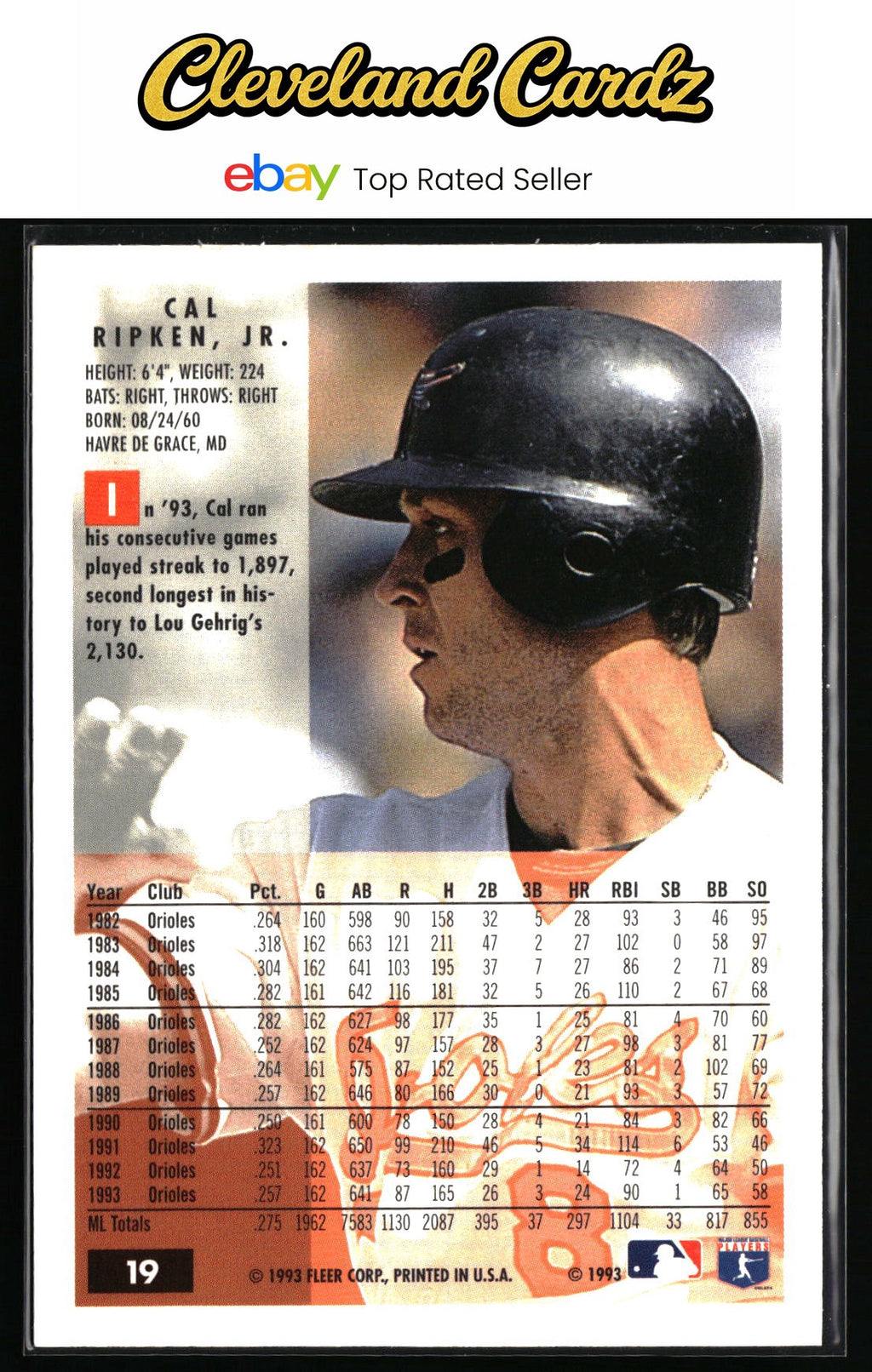 1994 Fleer #19 Cal Ripken, Jr.