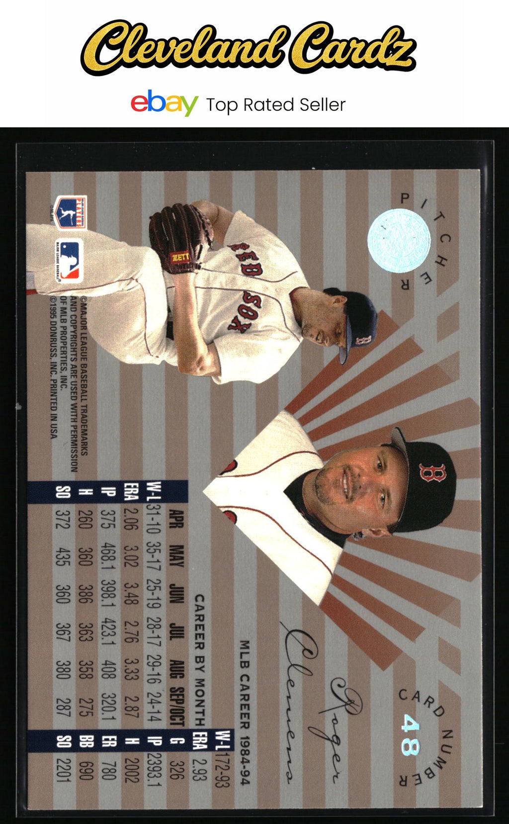 1995 Leaf Limited #48 Roger Clemens Refractor