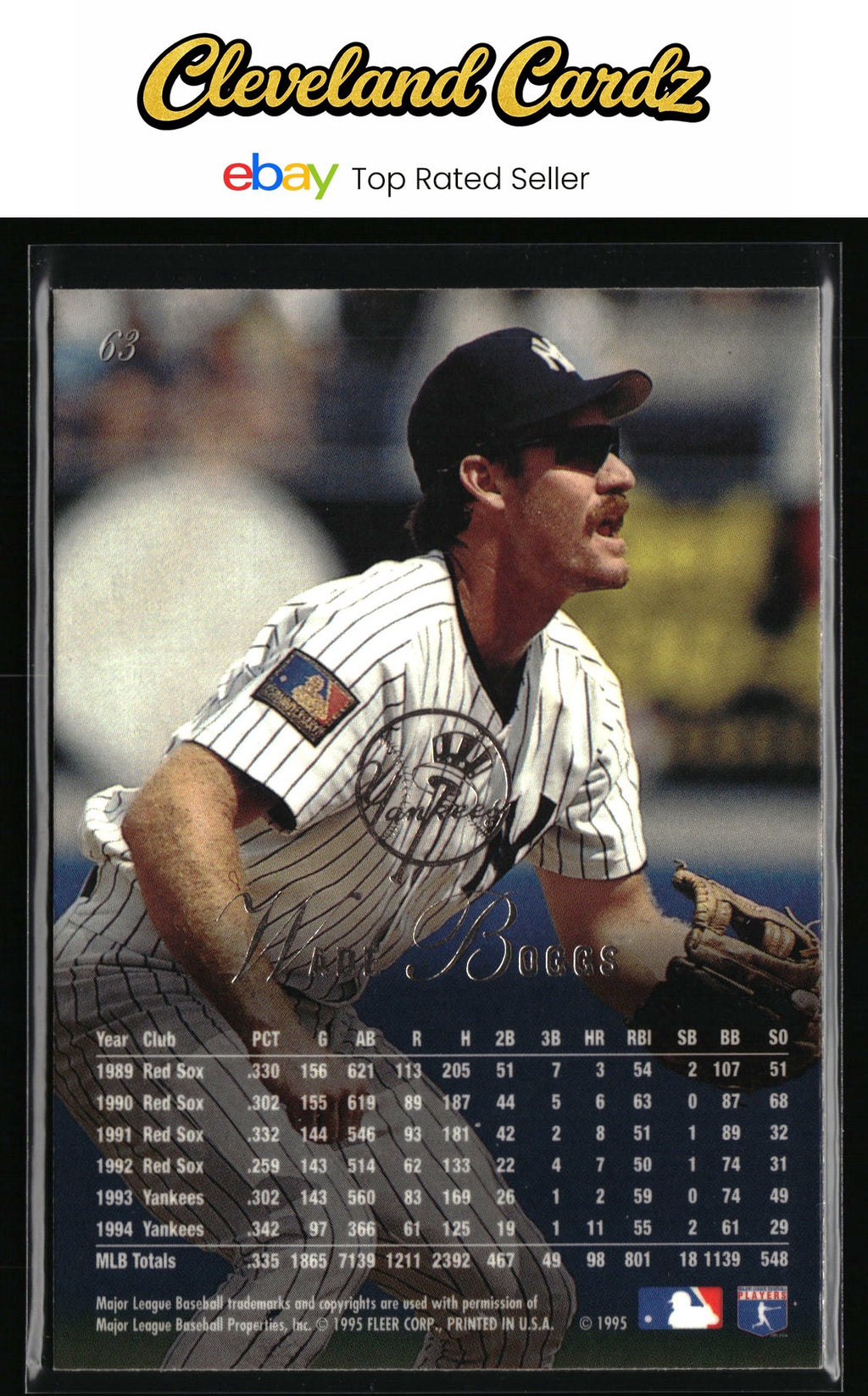 1995 Flair #63 Wade Boggs