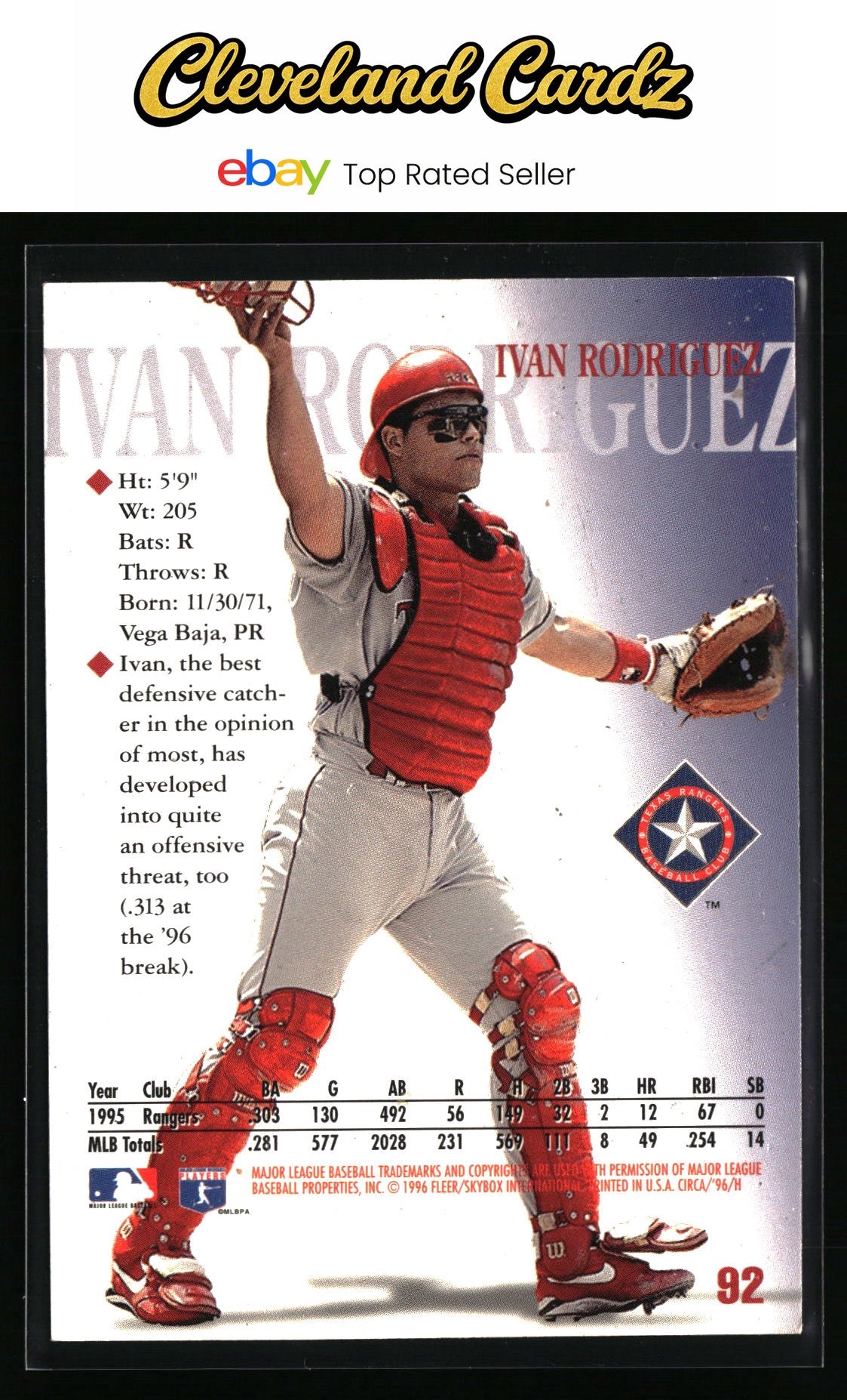 1996 Circa #92 Ivan Rodriguez