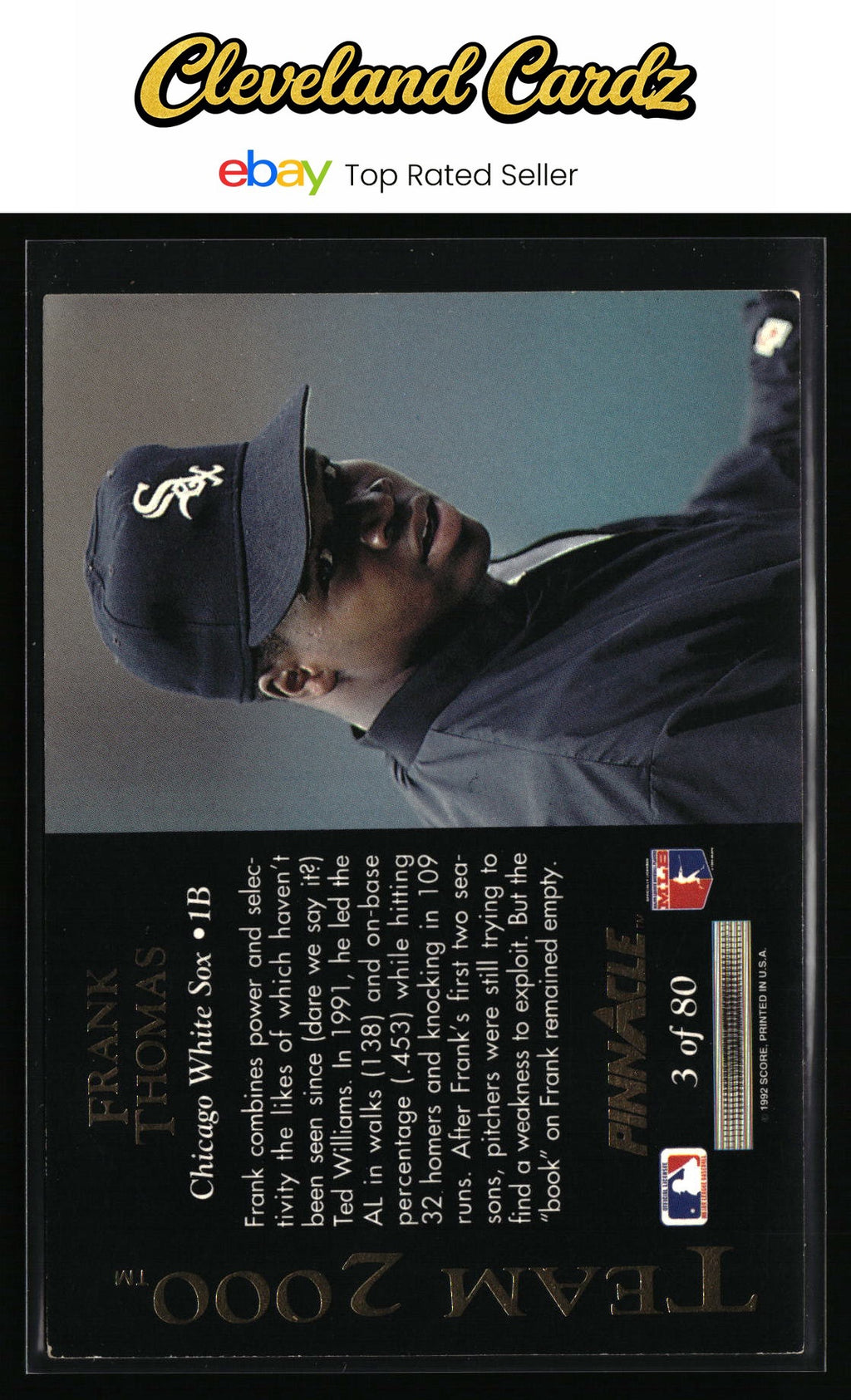 1992 Pinnacle #3 Frank Thomas Team 2000