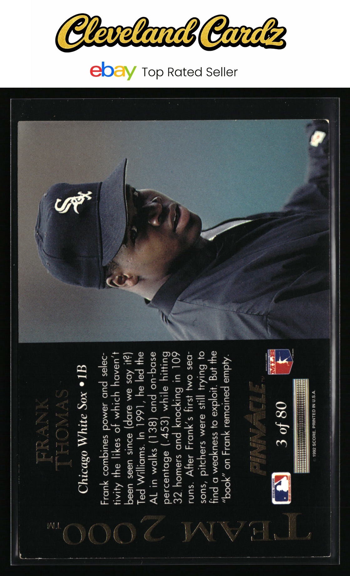 1992 Pinnacle #3 Frank Thomas Team 2000