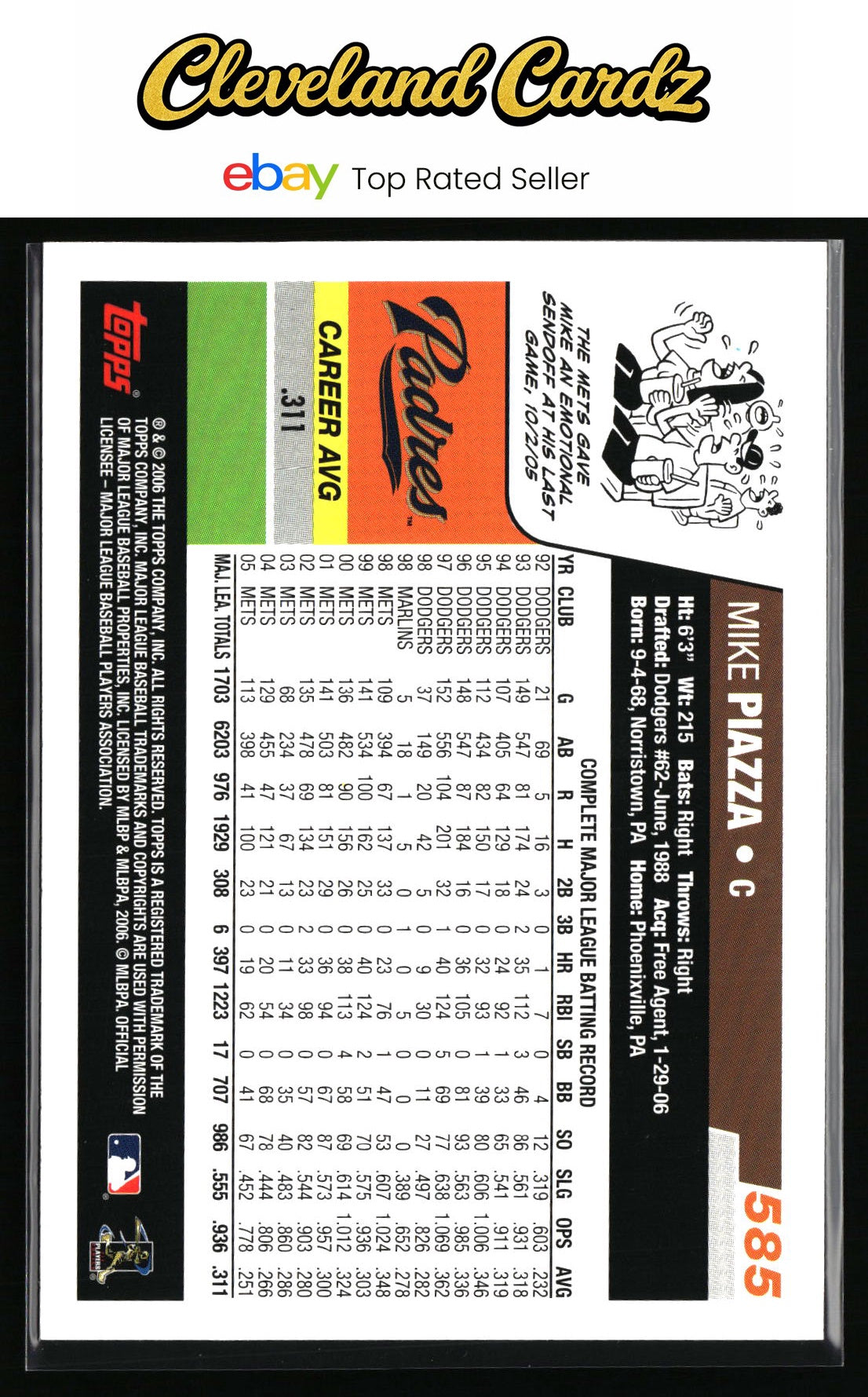 2006 Topps #585 Mike Piazza