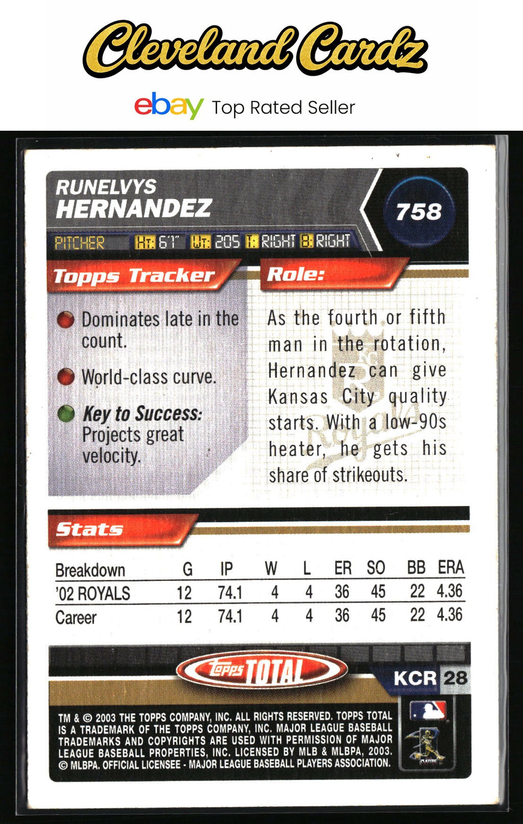 2003 Topps Total #758 Runelvys Hernandez