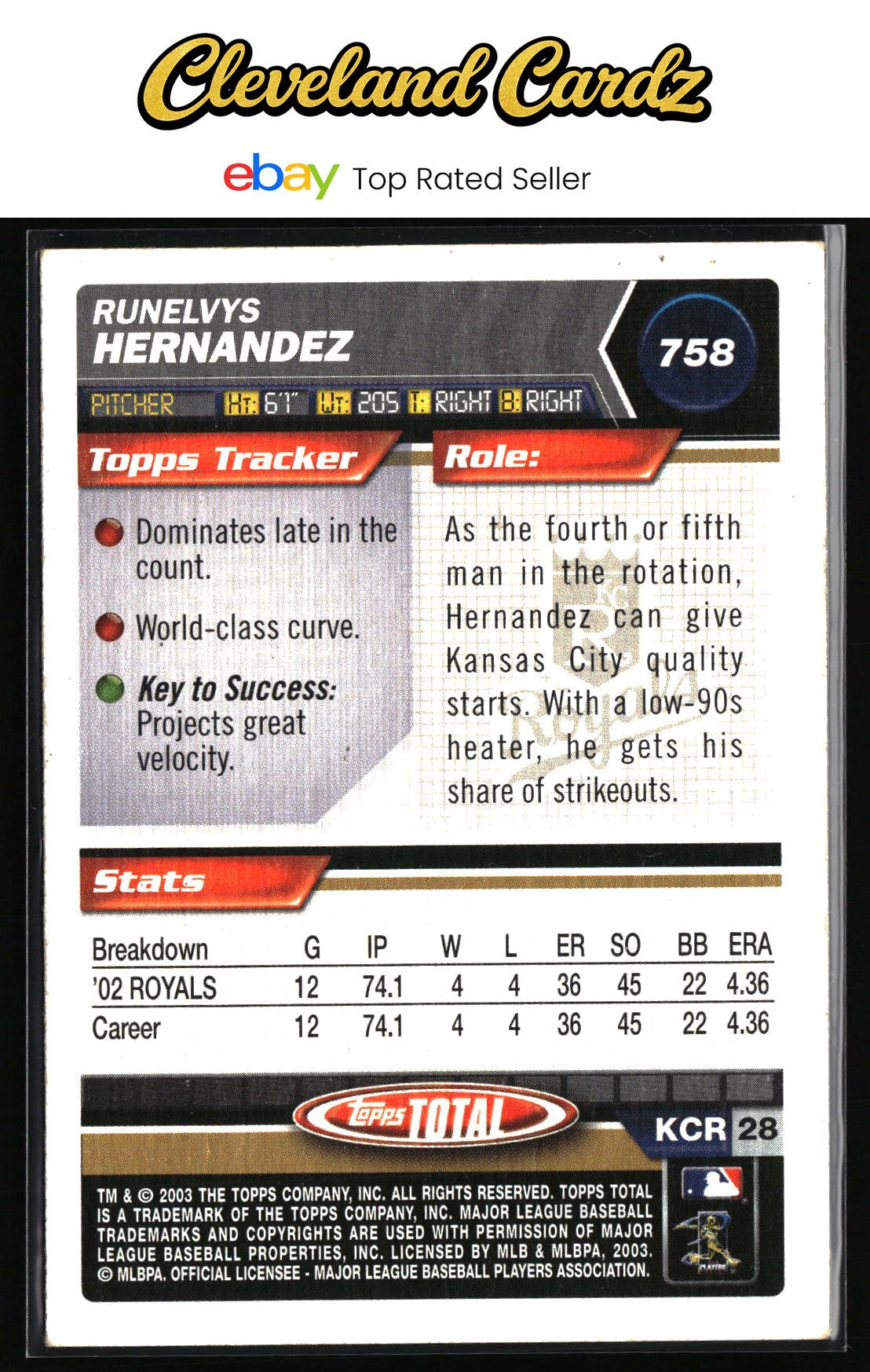 2003 Topps Total #758 Runelvys Hernandez