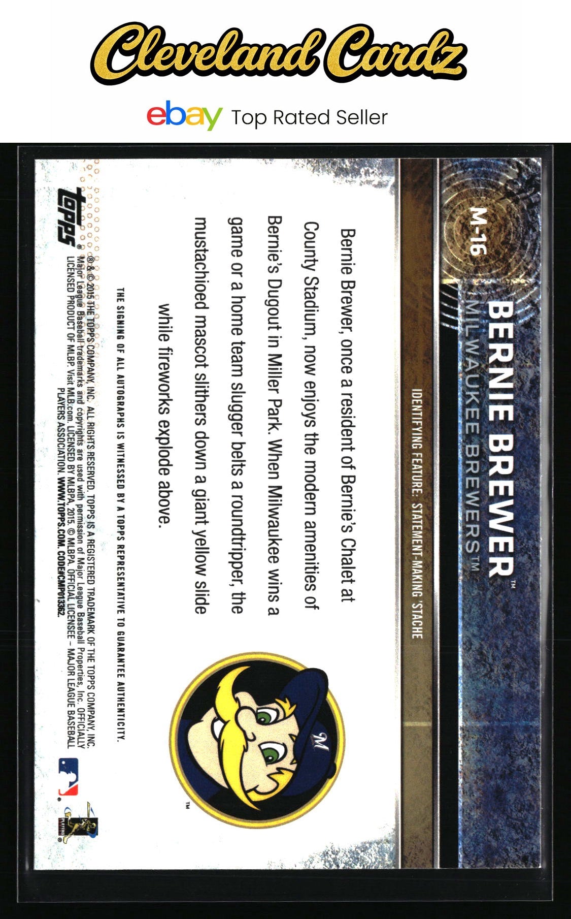 2015 Topps Opening Day #M-16 Bernie Brewer Mascots