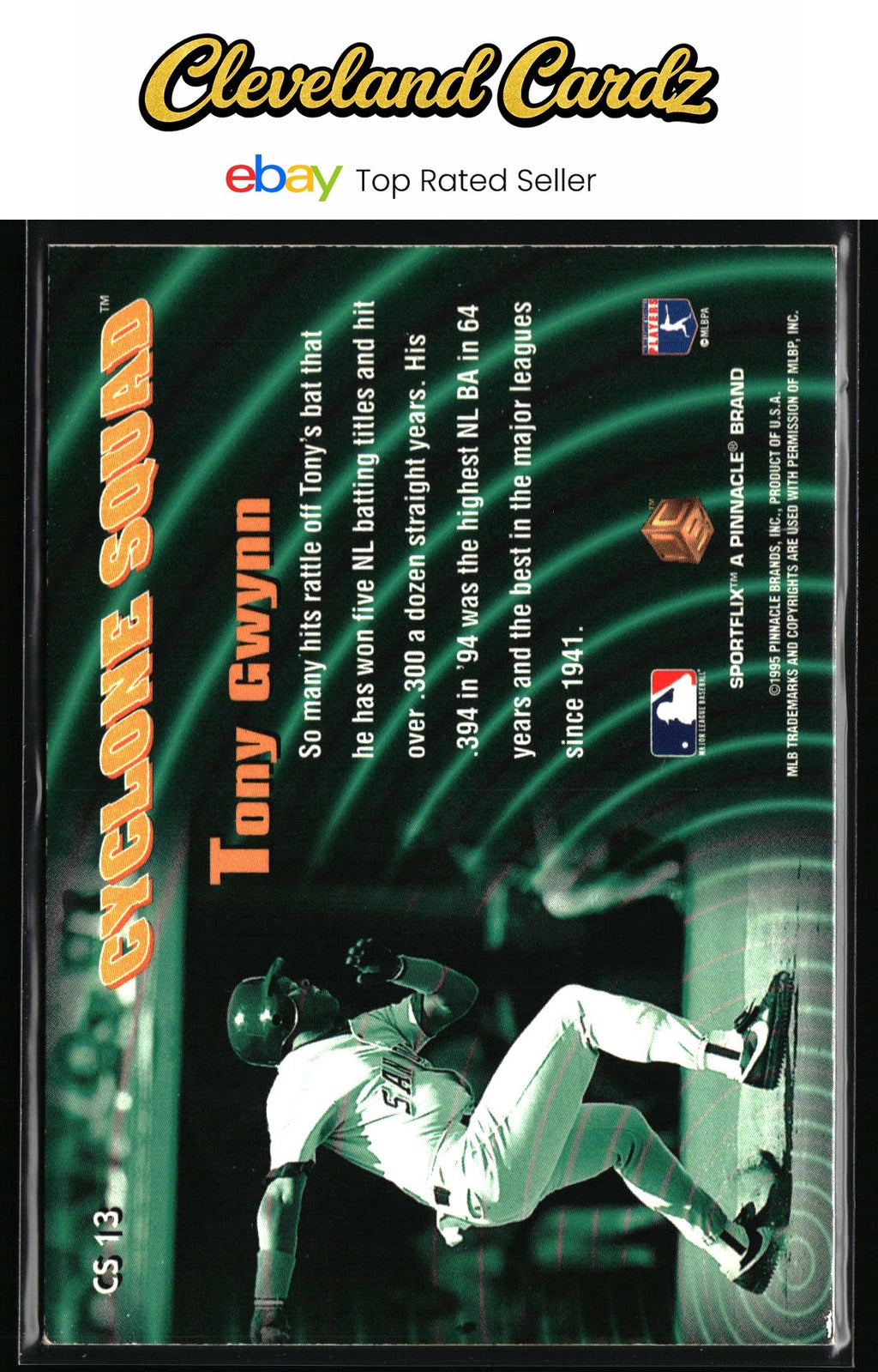 1995 Sportflix UC3 #CS13 Tony Gwynn Cyclone Squad