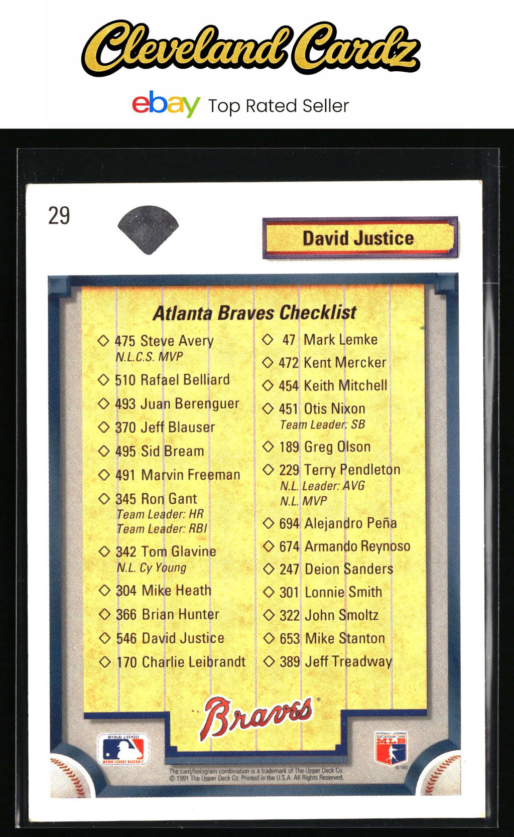 1992 Upper Deck #29 David Justice