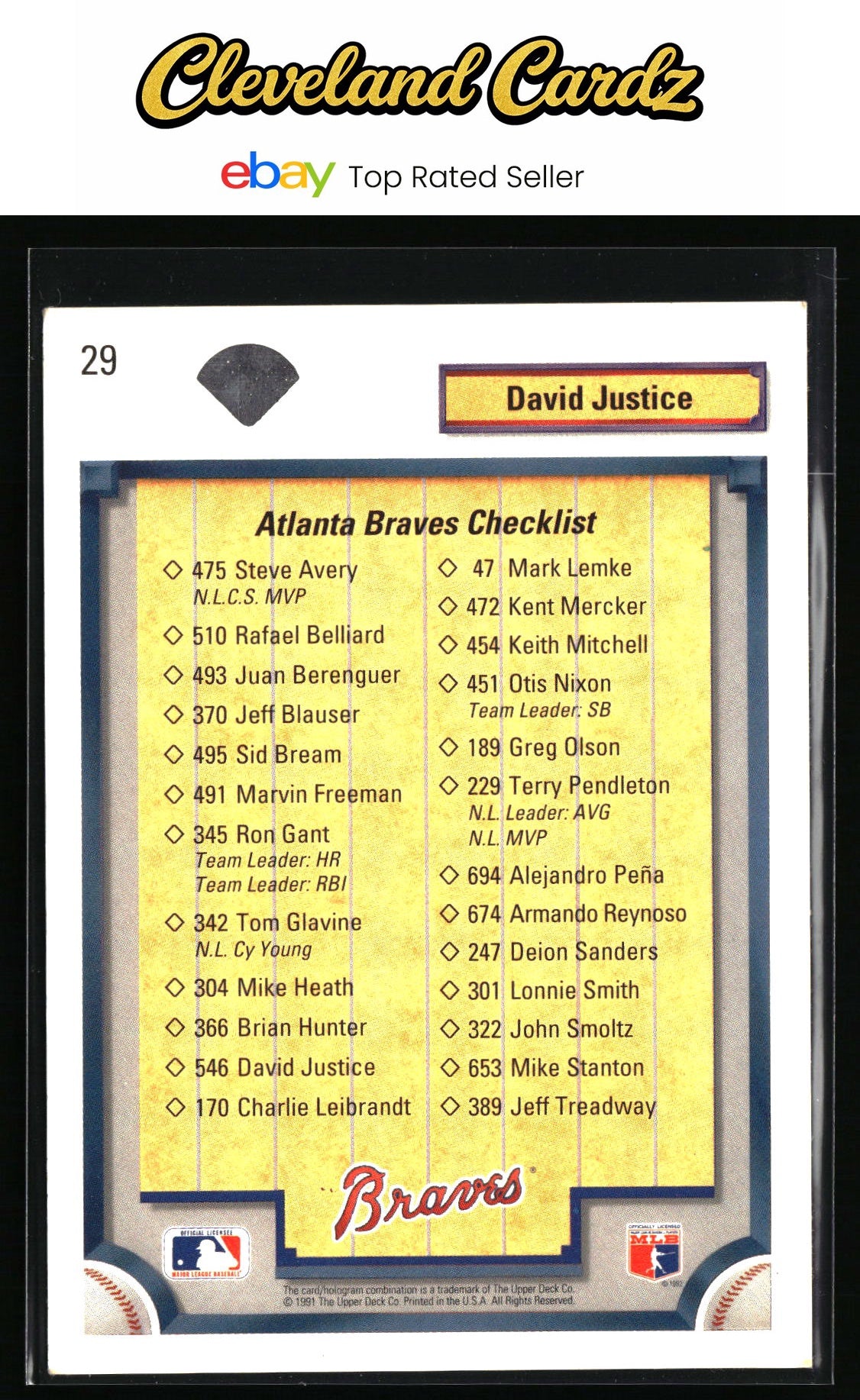 1992 Upper Deck #29 David Justice