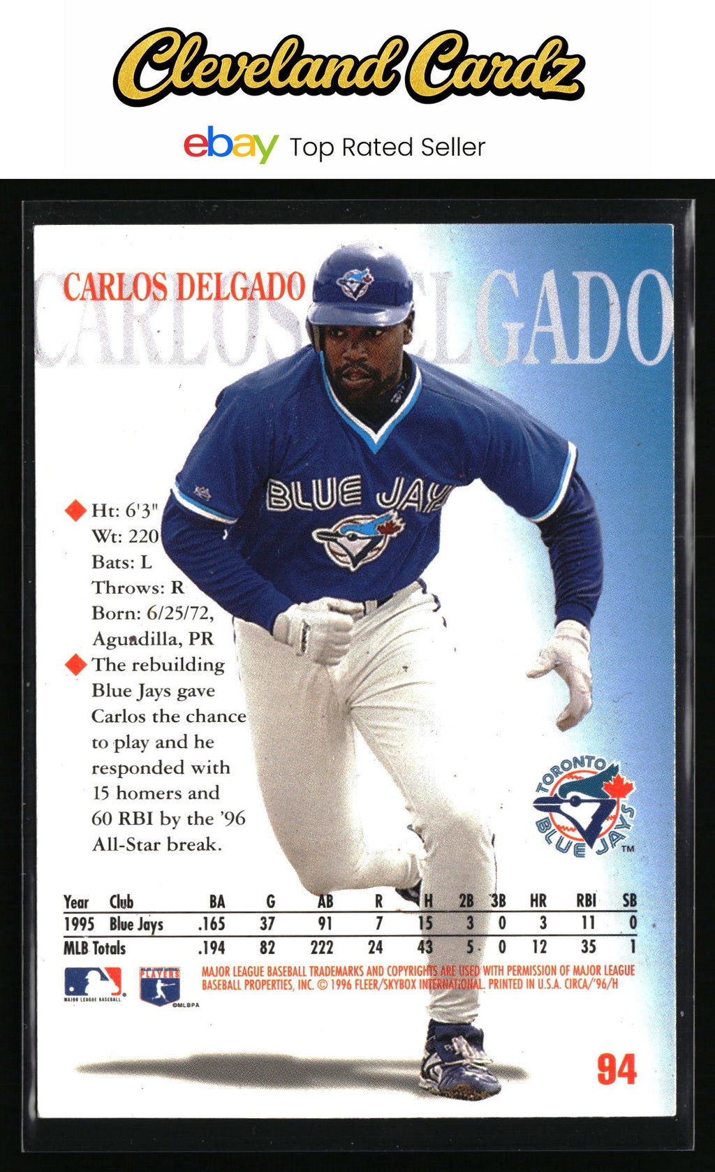 1996 Circa #94 Carlos Delgado
