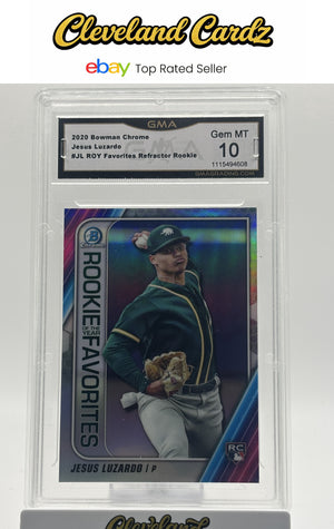 2020 Bowman #ROYF-JL Jesus Luzardo Chrome Rookie of the Year Favorites GMA 10 RC