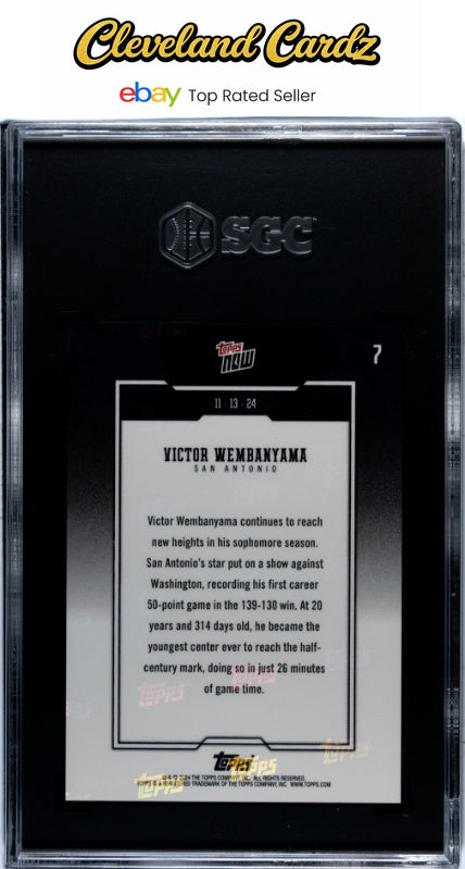 2024-25 Topps Now #7 Victor Wembanyama SGC 10