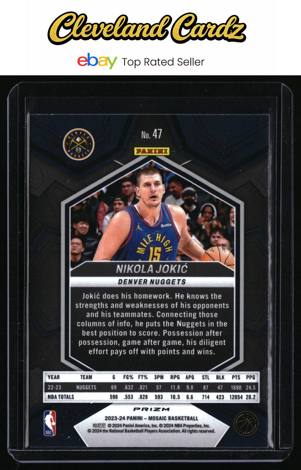 2023-24 Panini Mosaic #47 Nikola Jokic Silver