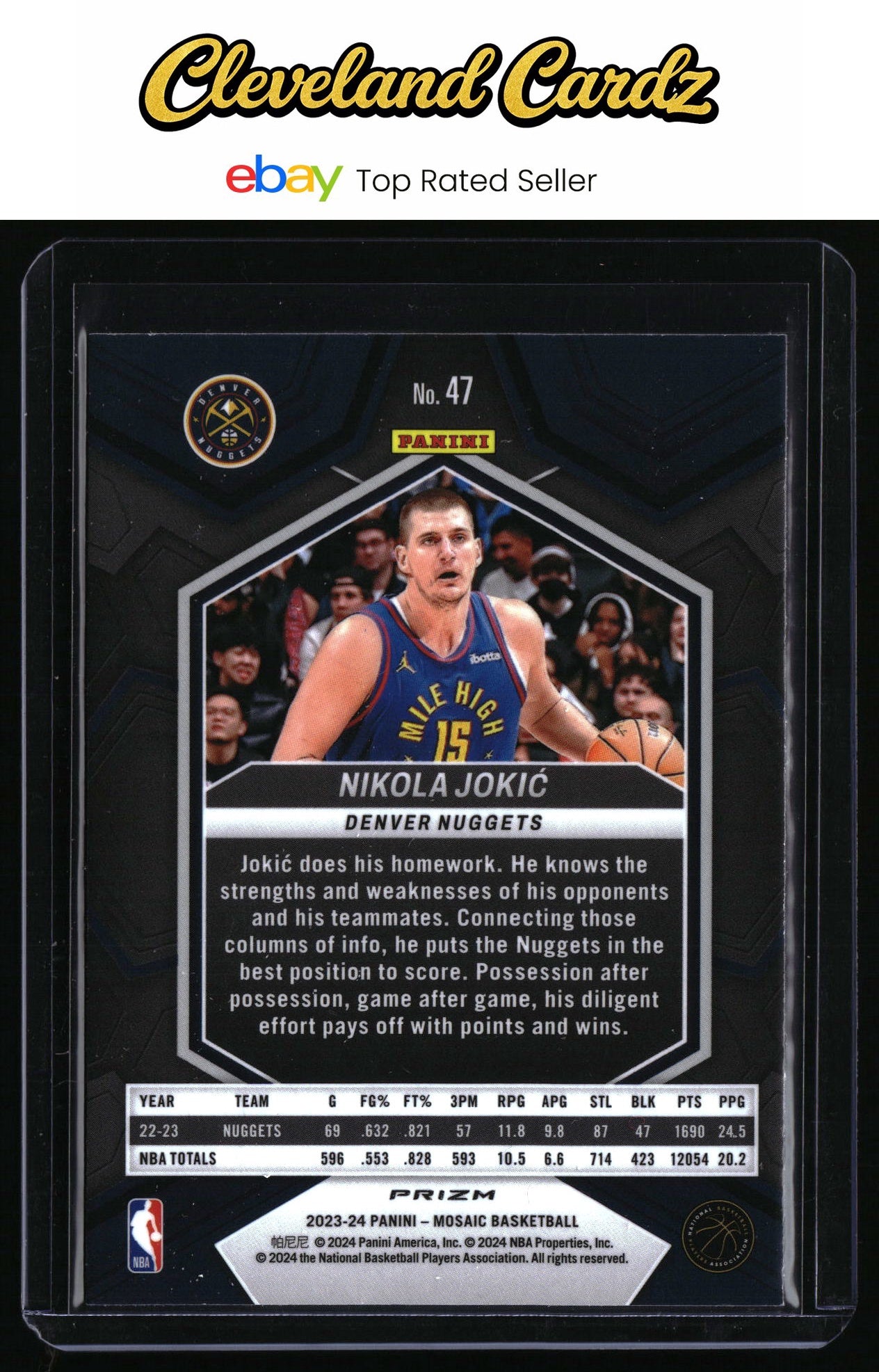 2023-24 Panini Mosaic #47 Nikola Jokic Silver