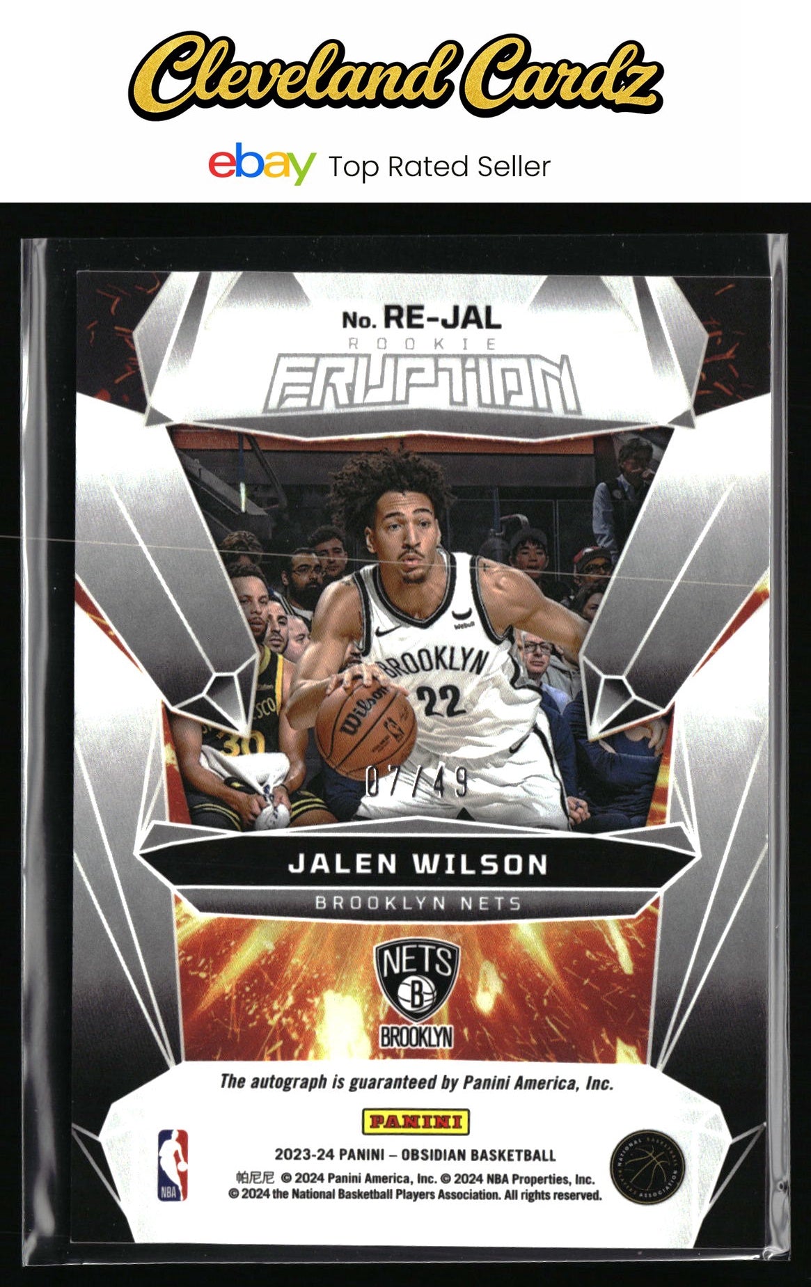 2023-24 Panini #RE-JAL Jalen Wilson Auto Electric Etch Purple Flood /49