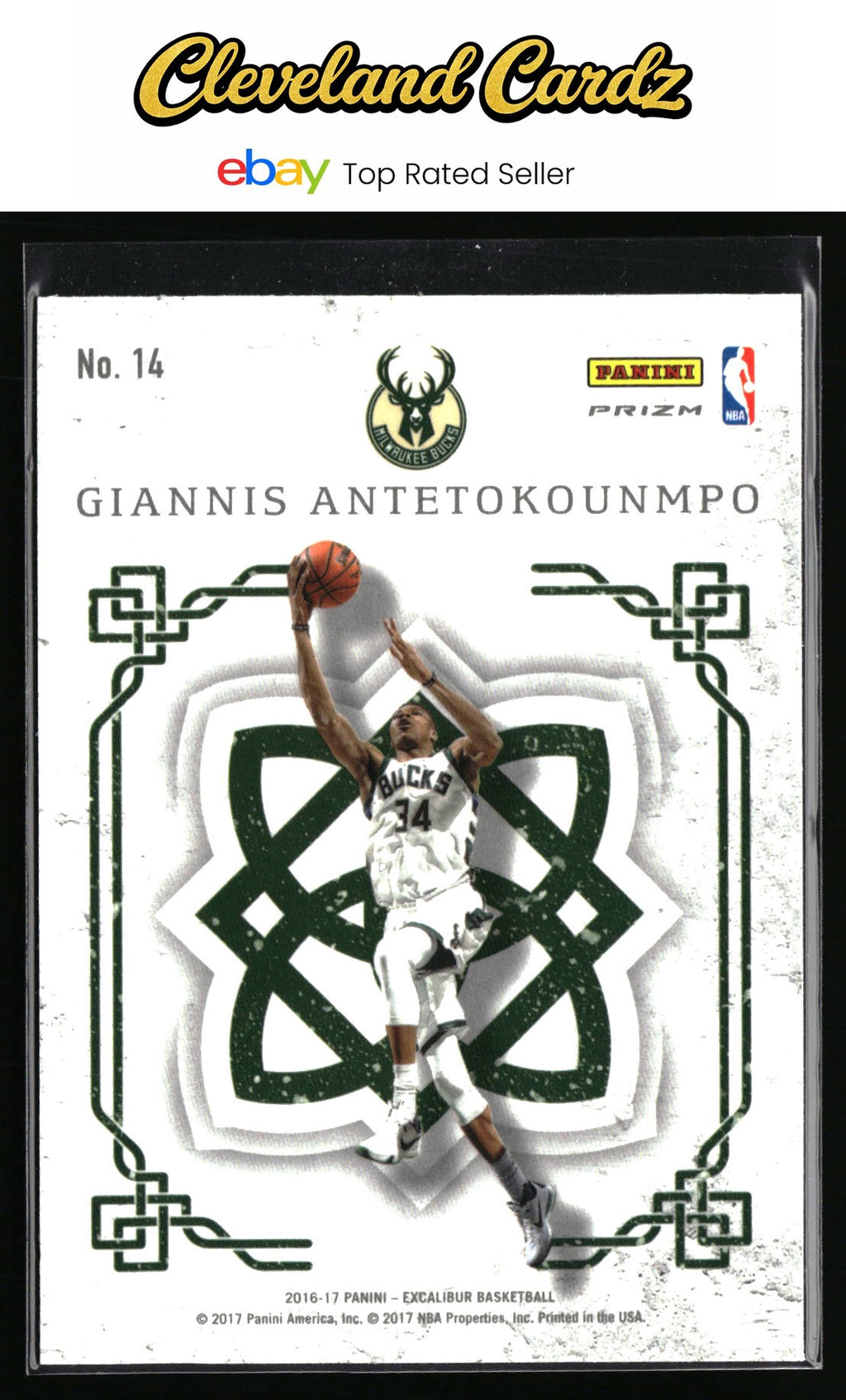 2016-17 Panini Excalibur #14 Giannis Antetokounmpo Crusade Silver