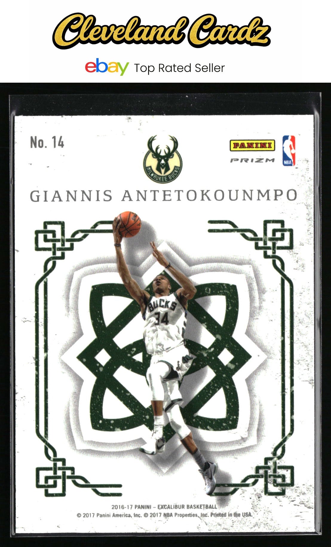 2016-17 Panini Excalibur #14 Giannis Antetokounmpo Crusade Silver