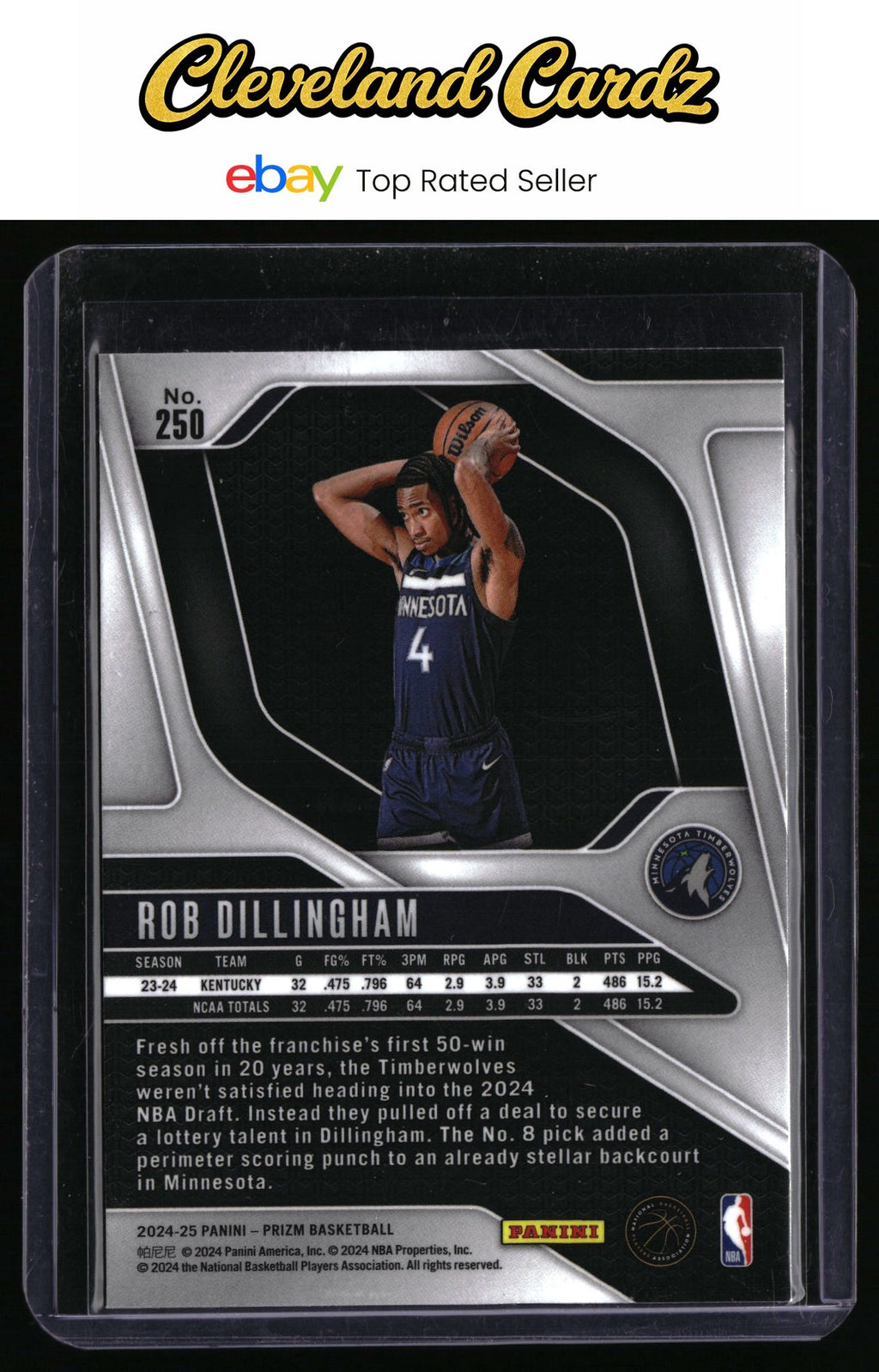 2024-25 Panini Prizm #250 Rob Dillingham RC