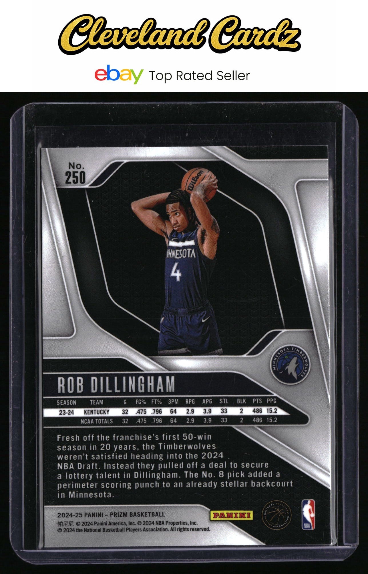 2024-25 Panini Prizm #250 Rob Dillingham RC
