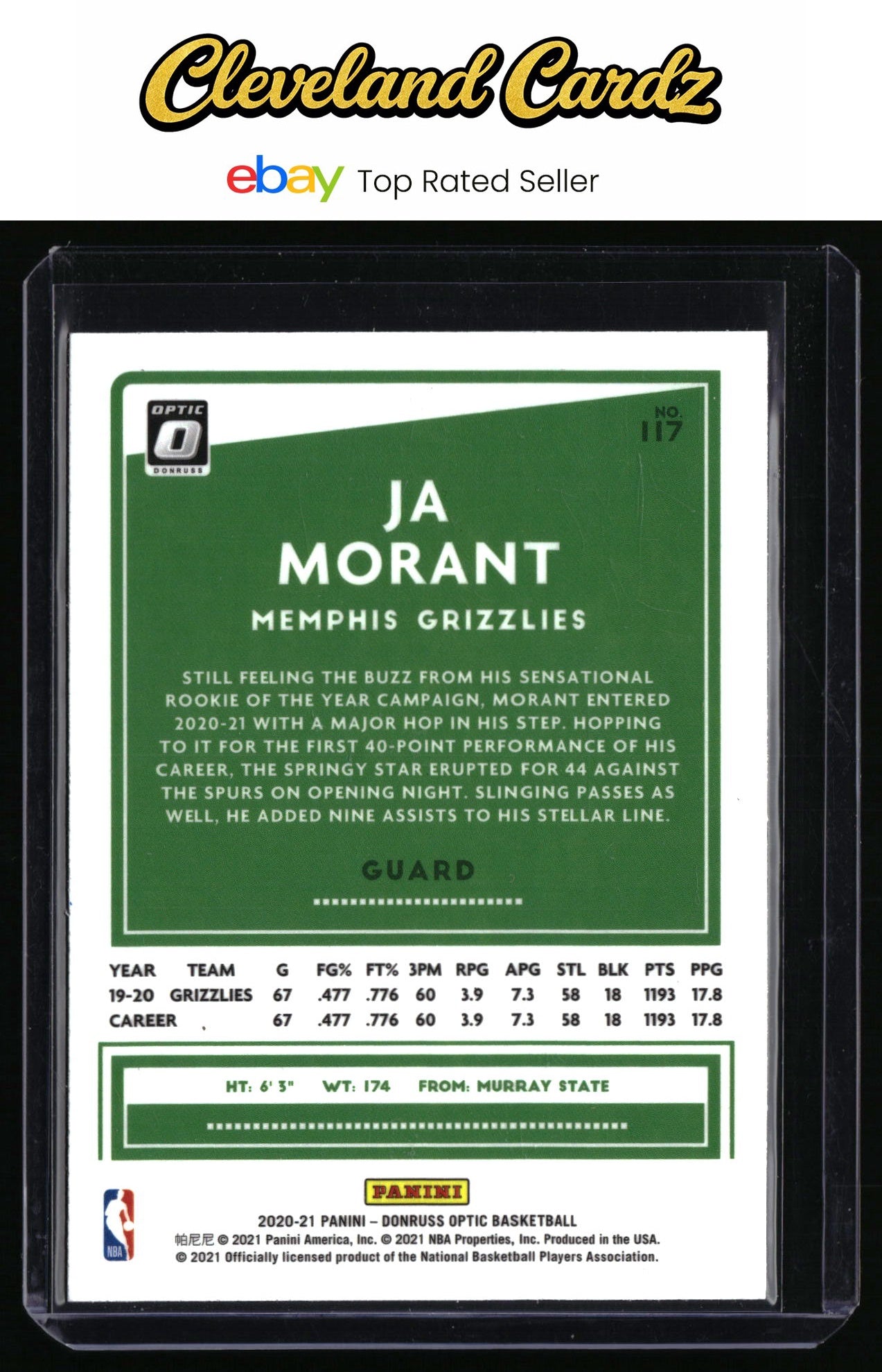 2020-21 Donruss Optic #117 Ja Morant