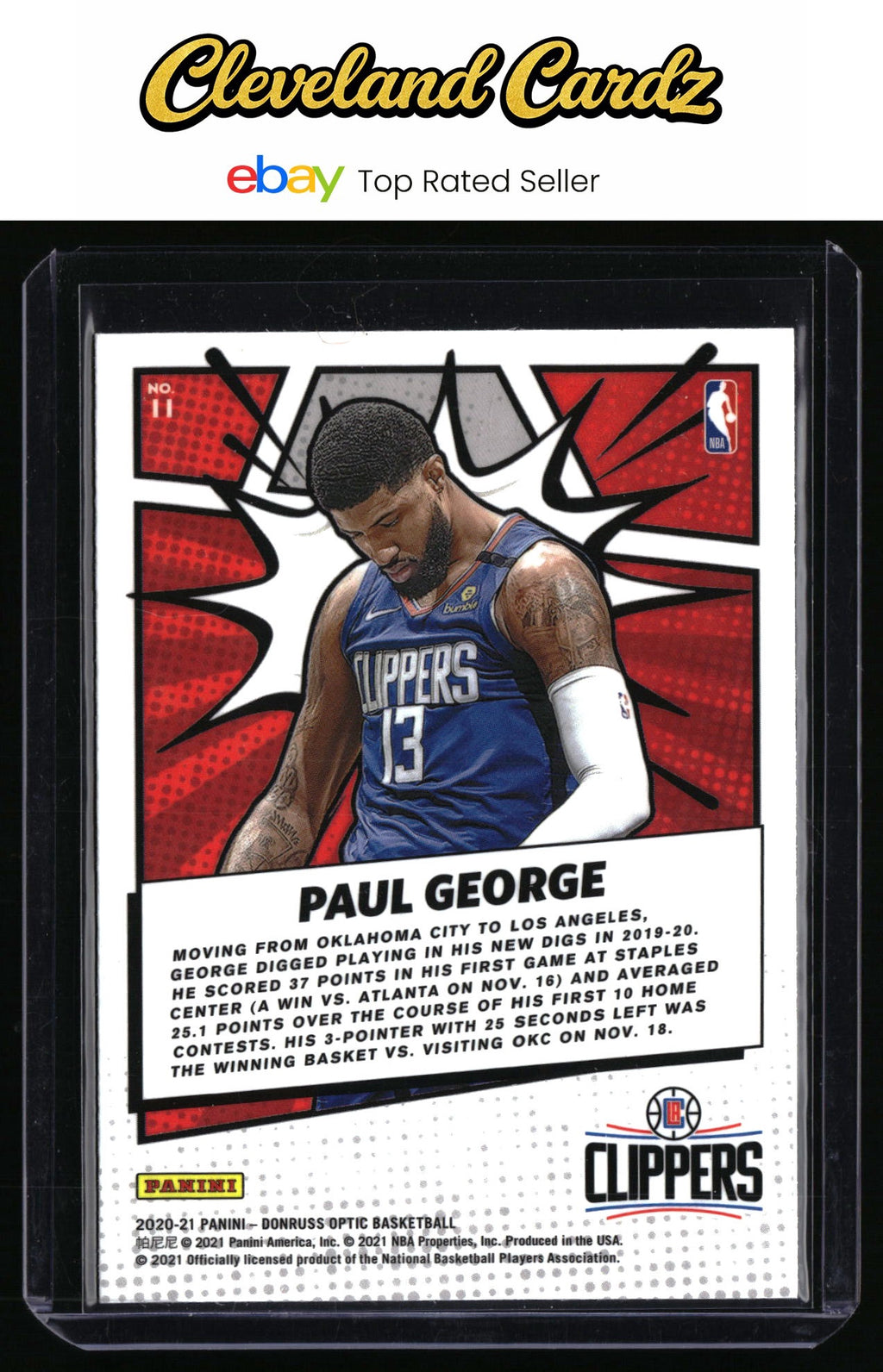 2020-21 Donruss Optic #11 Paul George My House