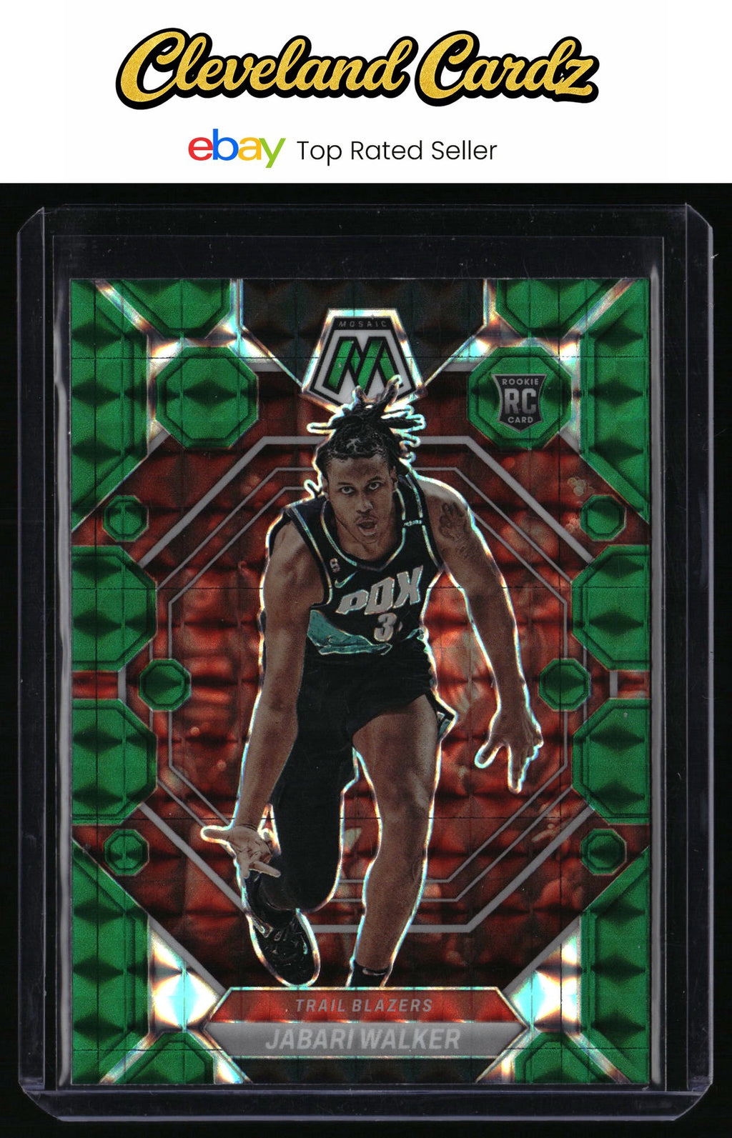 2022-23 Panini Mosaic #215 Jabari Walker Green Mosaic RC