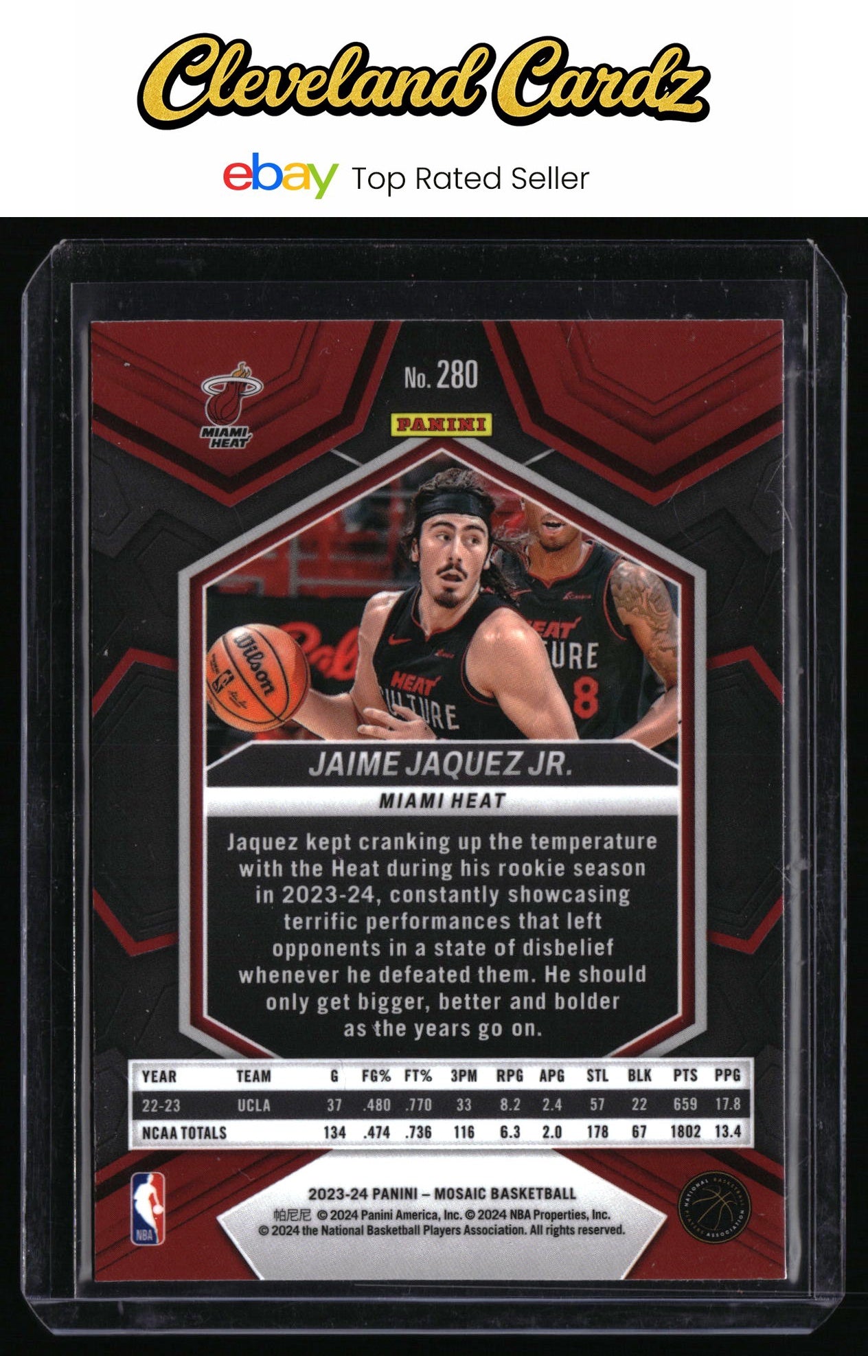2023-24 Panini Mosaic #280 Jaime Jaquez Jr. City Edition