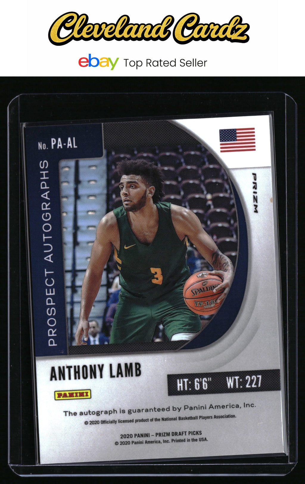 2020 Panini Prizm Draft Picks #PA-AL Anthony Lamb Prospect Autographs Red Ice