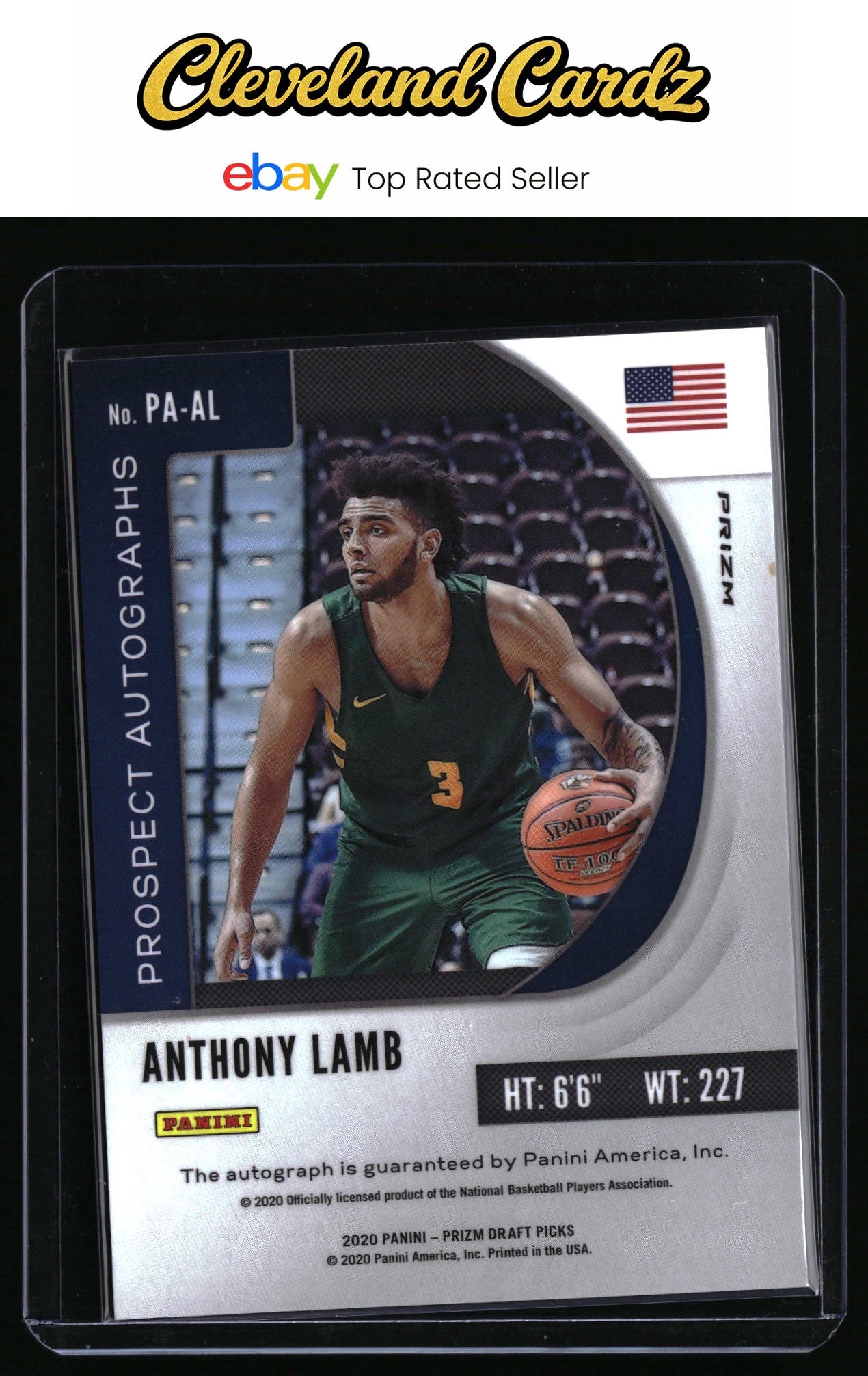2020 Panini Prizm Draft Picks #PA-AL Anthony Lamb Prospect Autographs Red Ice
