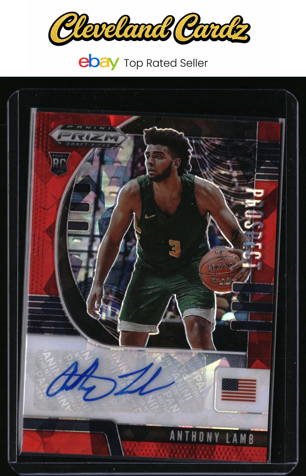 2020 Panini Prizm Draft Picks #PA-AL Anthony Lamb Prospect Autographs Red Ice