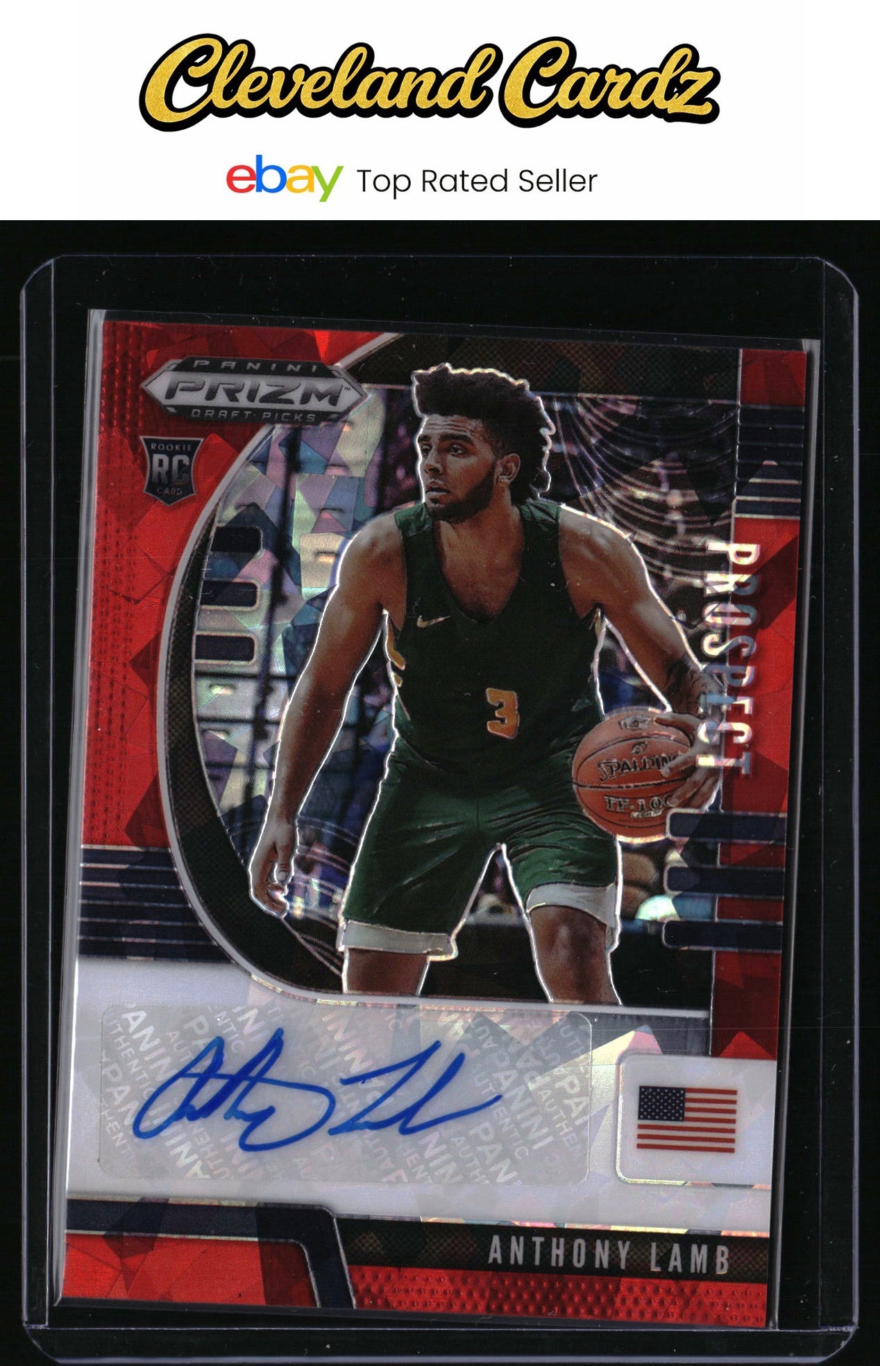 2020 Panini Prizm Draft Picks #PA-AL Anthony Lamb Prospect Autographs Red Ice