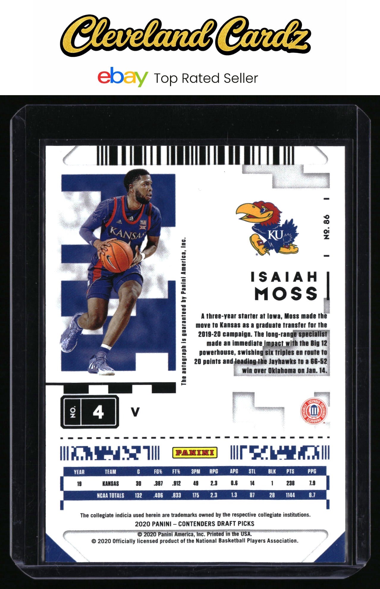 2020 Panini Contenders Draft Picks #86 Isaiah Moss Prospect Ticket Auto