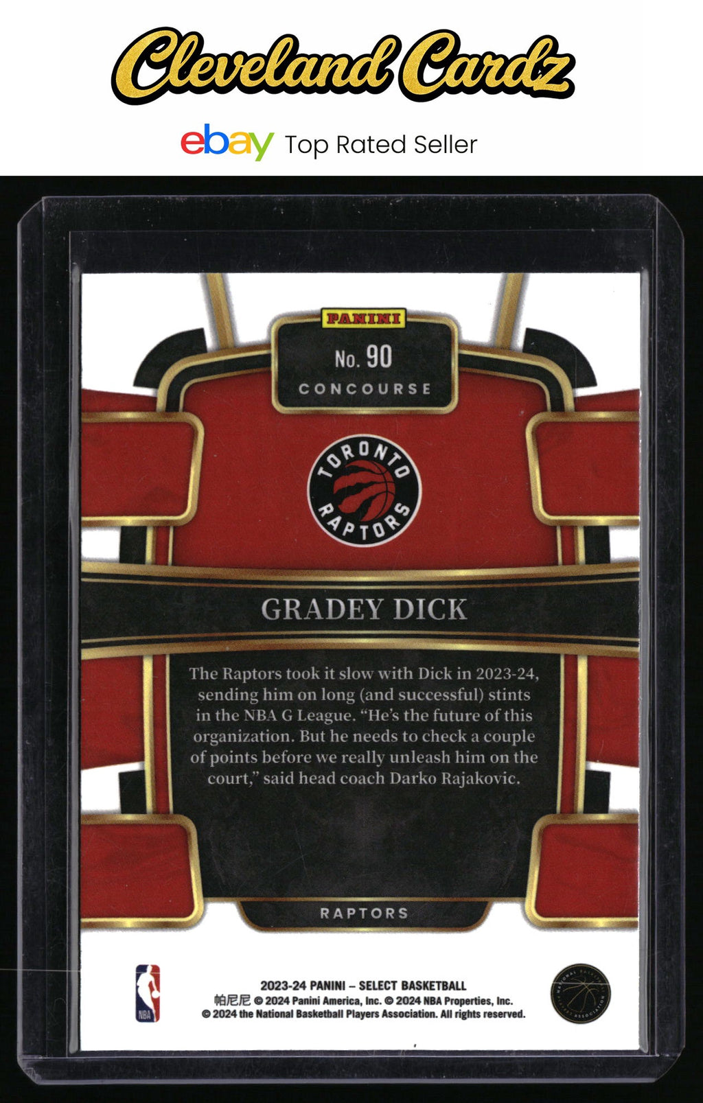 2023-24 Panini Select #90 Gradey Dick Blue RC