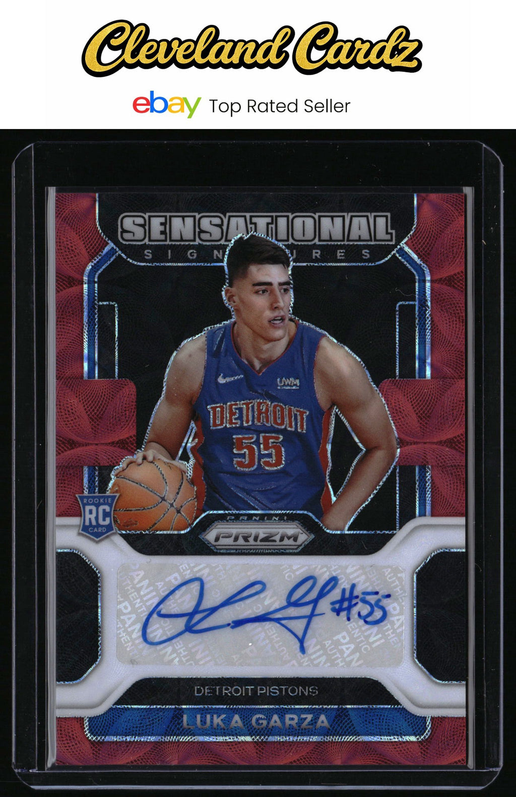 2021-22 Panini Prizm #SS-LUG Luka Garza Sensational Signatures Red Scope