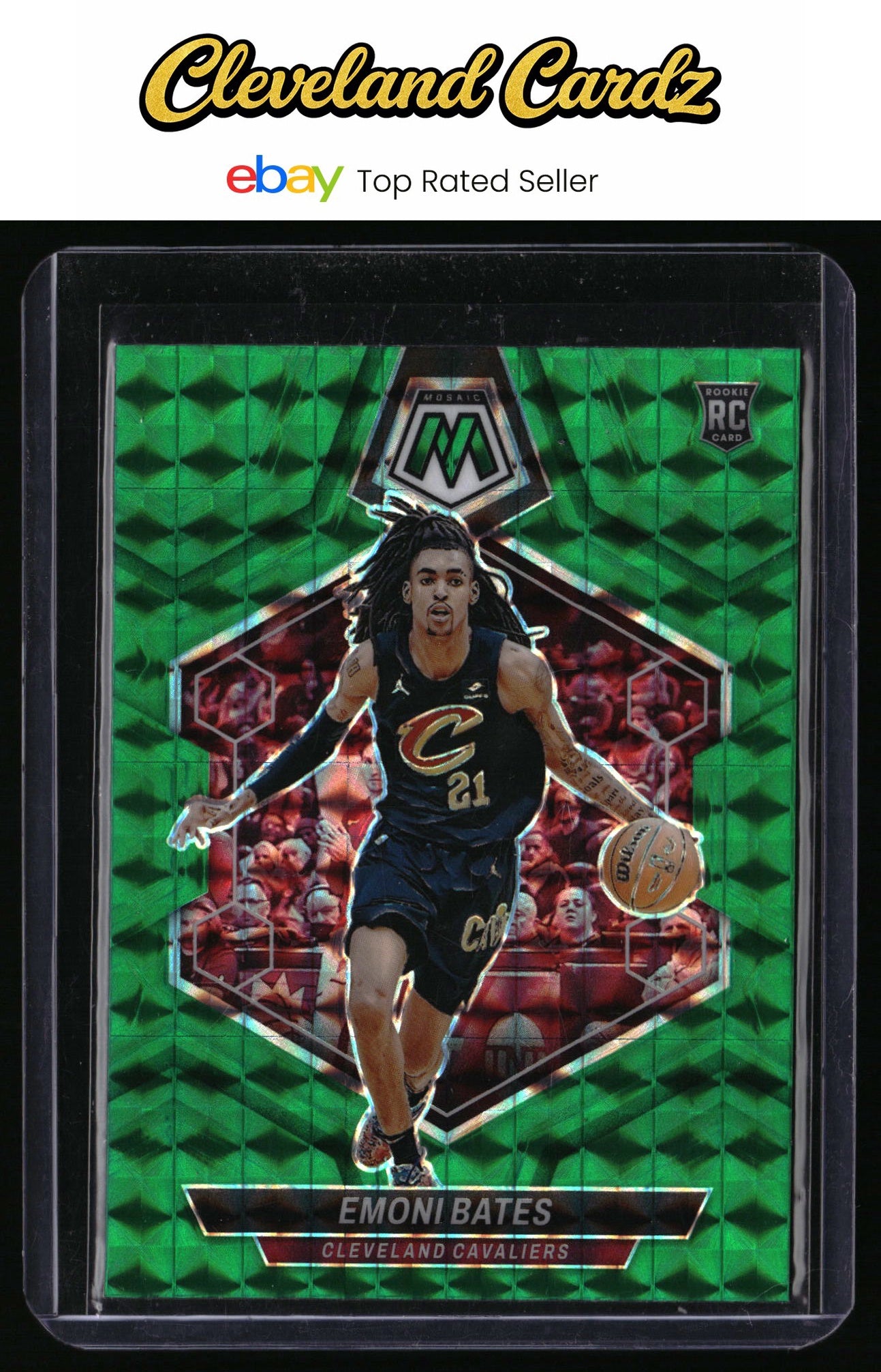 2023-24 Panini Mosaic #219 Emoni Bates Green RC