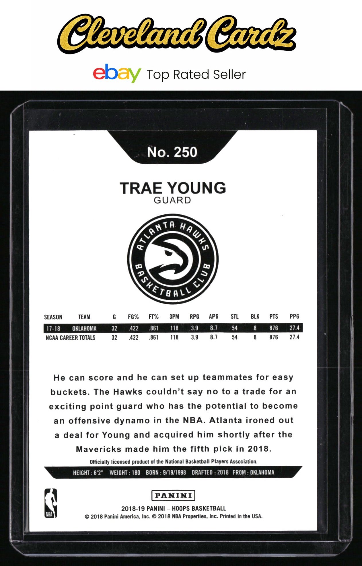 2018-19 Hoops Winter #250 Trae Young RC