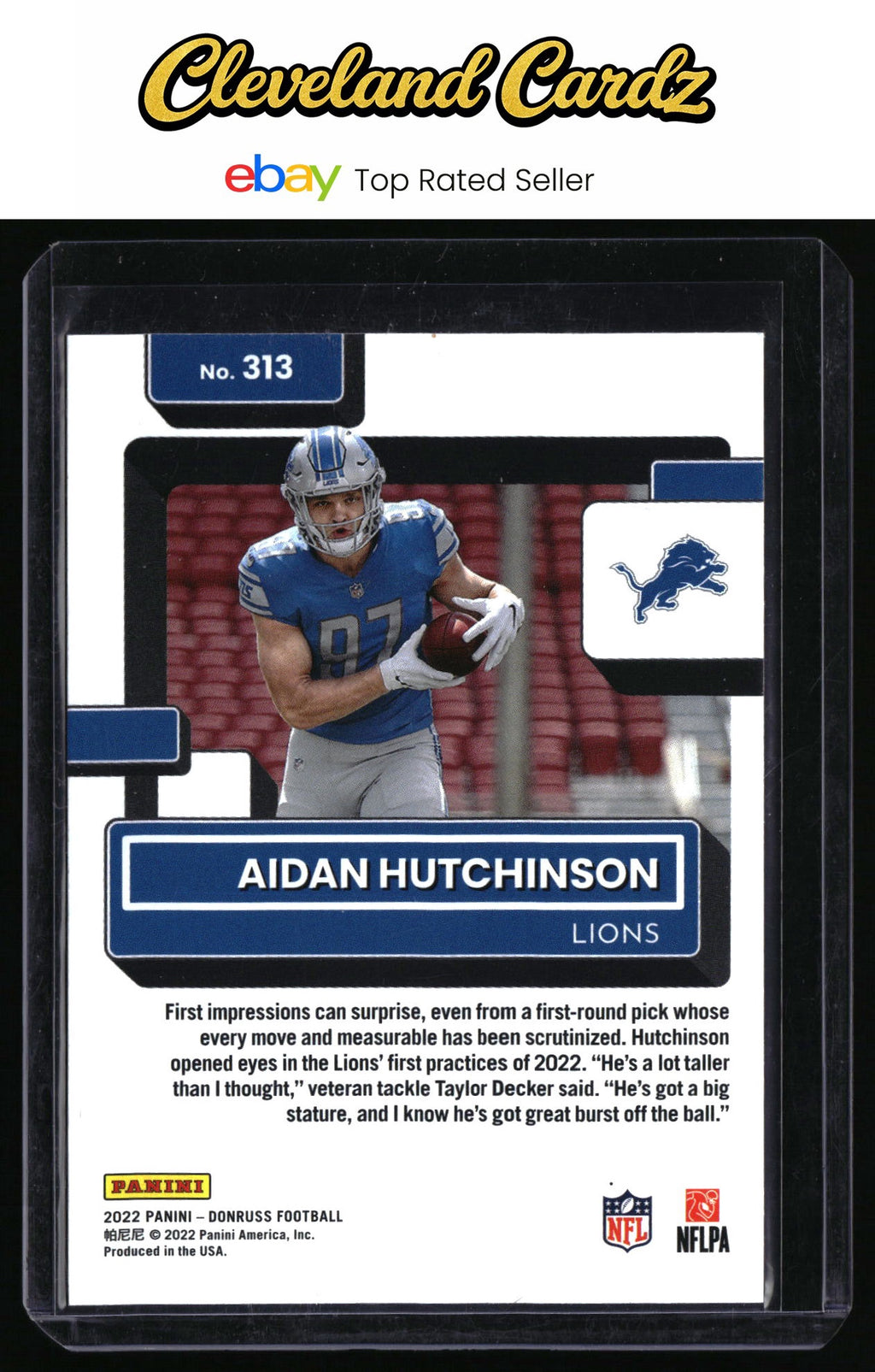 2022 Donruss #313 Aidan Hutchinson RC