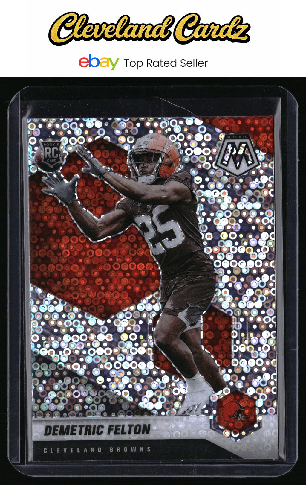 2021 Panini Mosaic #394 Demetric Felton No Huddle Prizm Silver RC