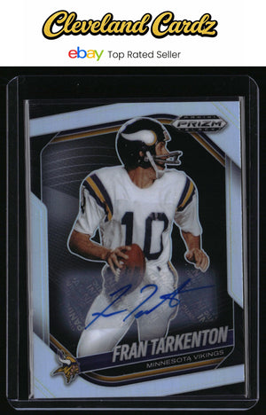 2025 Panini Prizm Black #87 Fran Tarkenton Prizm Silver Auto