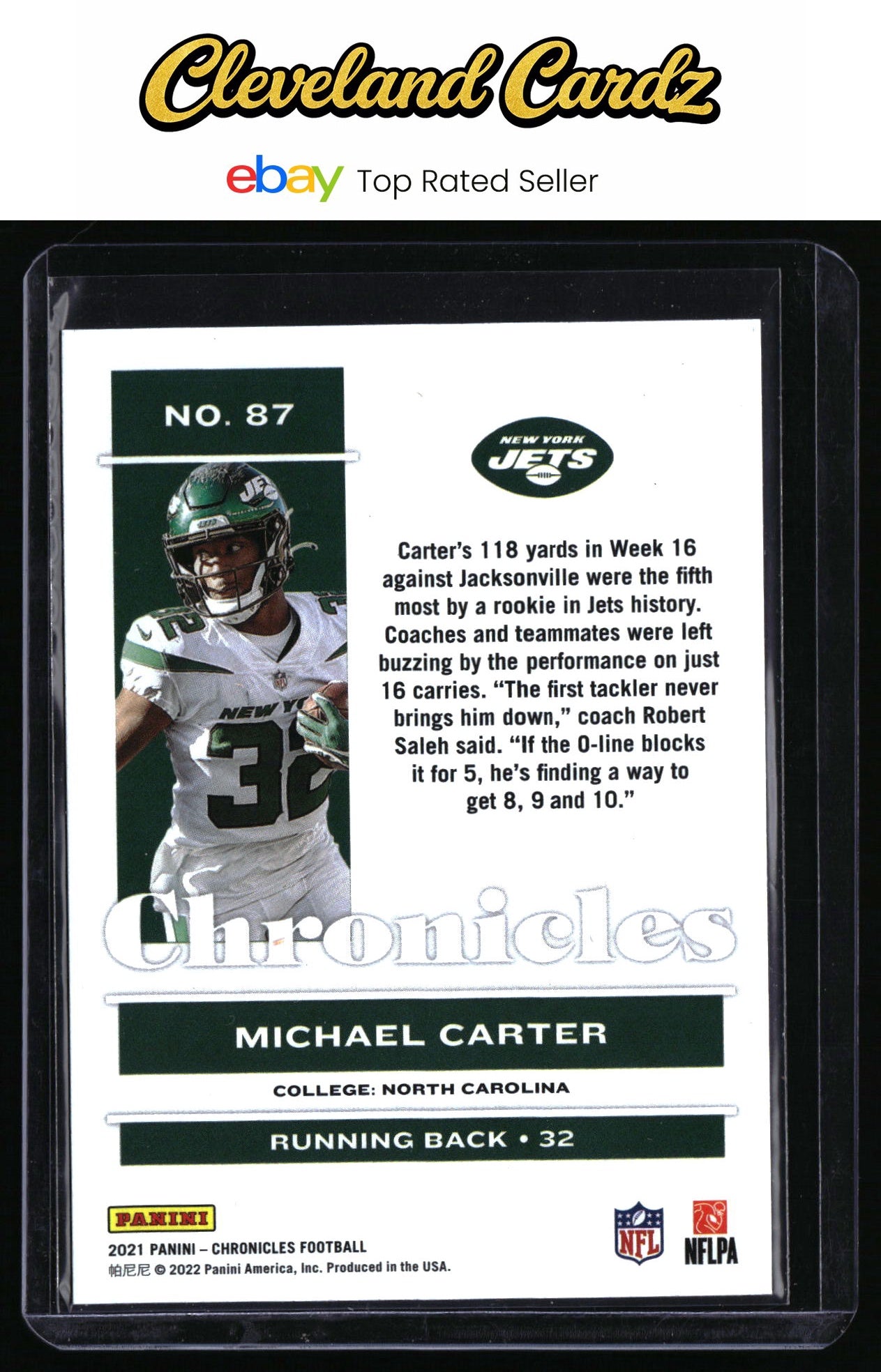 2021 Panini Chronicles - Green #87 Michael Carter RC
