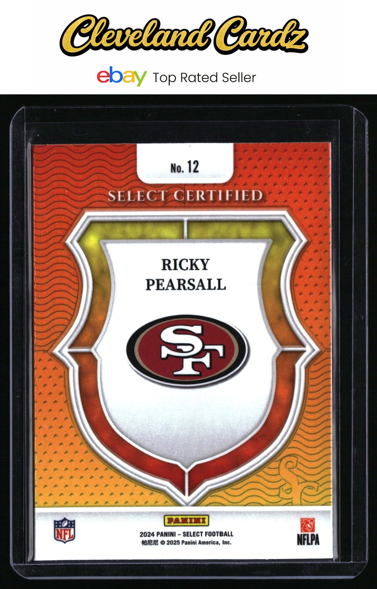 2024 Panini Select #12 Ricky Pearsall Select Certified Rookies RC